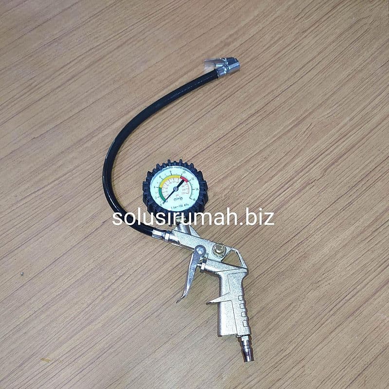 TIRE INFLATOR GUN ALAT PENGUKUR TEKANAN GAN PENGUKUR ANGIN HITAM