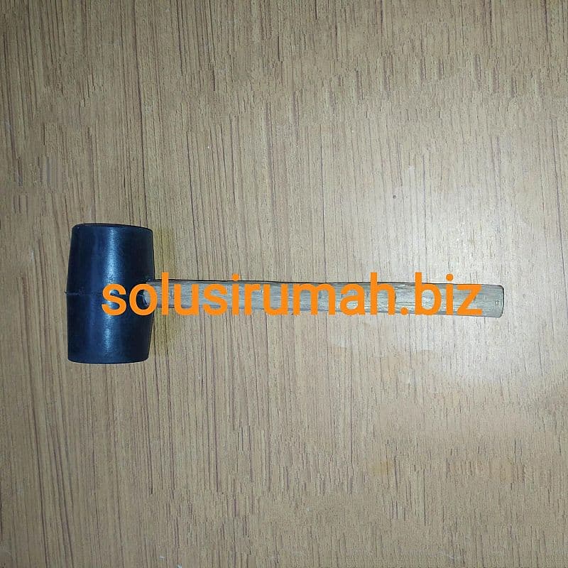PALU KARET 400G 58MM RUBBER HITAM GAGANG KAYU 400 G 4ONS KERAJINAN